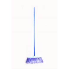 Fiber broom with plastic...